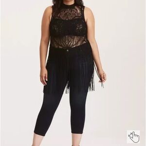 Torrid Black Fringe Jumpsuit